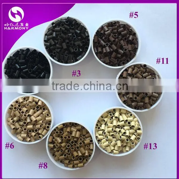 Mini Lock Straight Copper Micro Rings Tube Bead For I tip Hair Extension hair extension micro rings tools