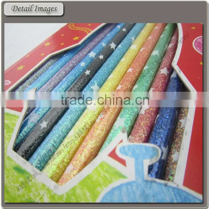 7'' Glitter Pencil With Eraser Set & Box