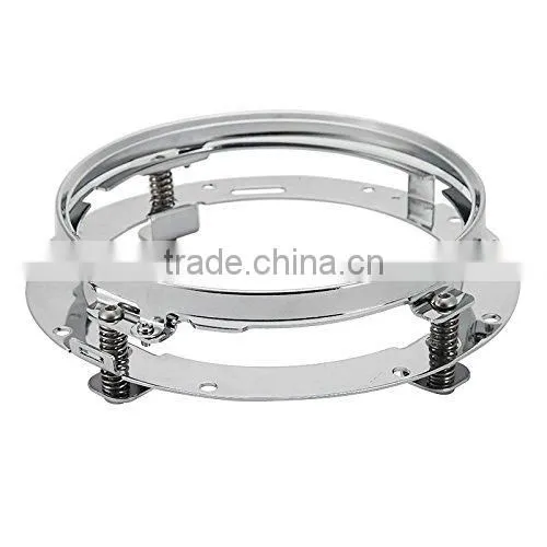 7inch Round Mounting Bracket Ring for 7" LED Projector Head Light Black for Harley Davidson