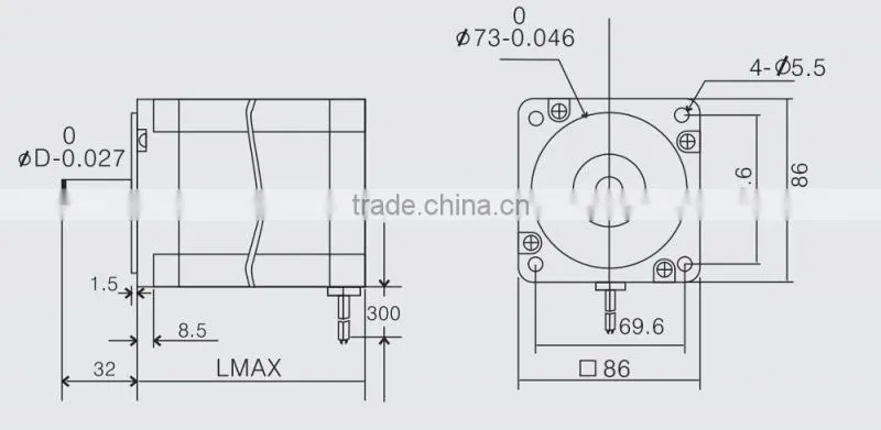 86HS45D leadshine 48 volt 1.8 degree nema 34 stepper motor