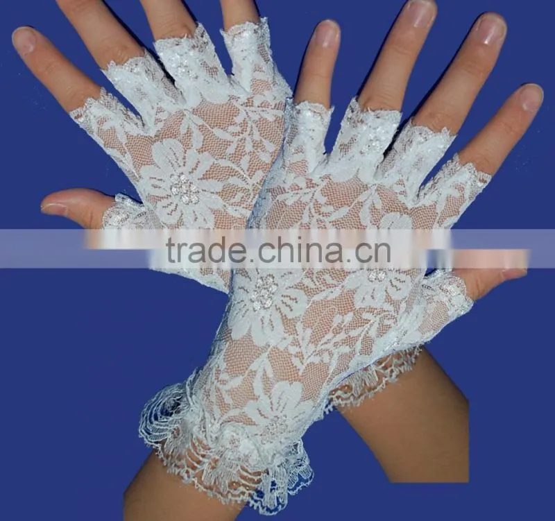 fingerless lace streth Gloves Wedding bridal glove LG-04