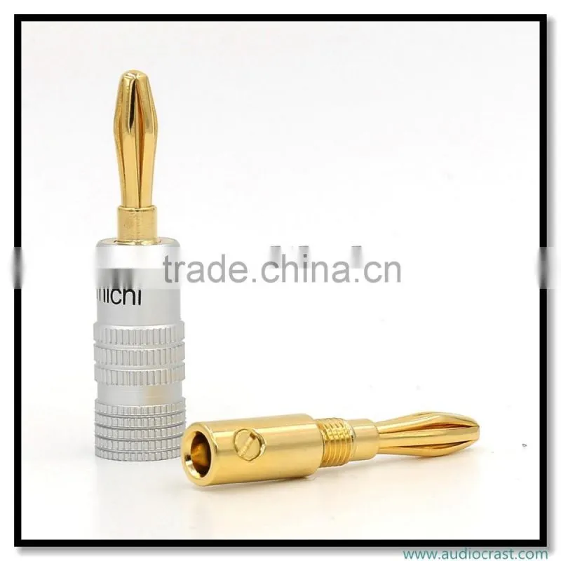 OEM 24K Gold Plated wiring connector Banana plug Speaker wiring plug