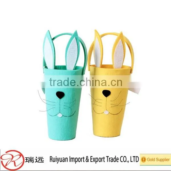 Alibaba wholesale lovely rabbit pattern felt Easter basket