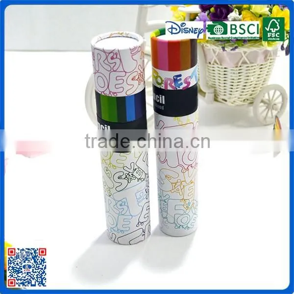 12 pcs 7 inch recyclable paper material colour pencils with oem logo