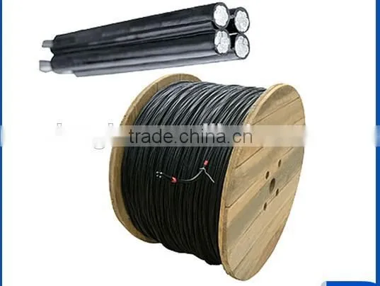 600V/1000V overhead ABC cable Triplex service drop cable Type Pagarus AAAC messager core and XLPE insulation
