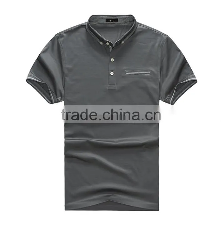 2015 high quality breathable gentlemanly pure color polo shirts