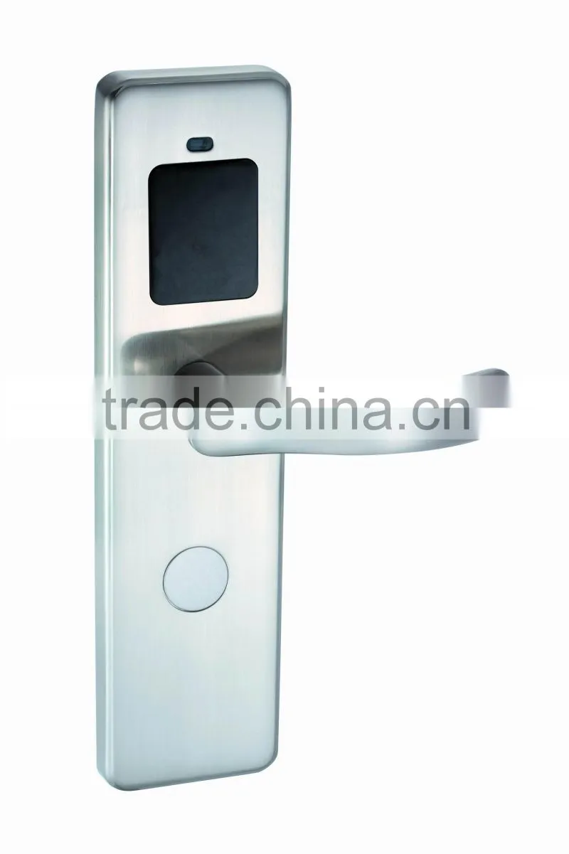 Copper electronic hotel RFID card door lock in silver color