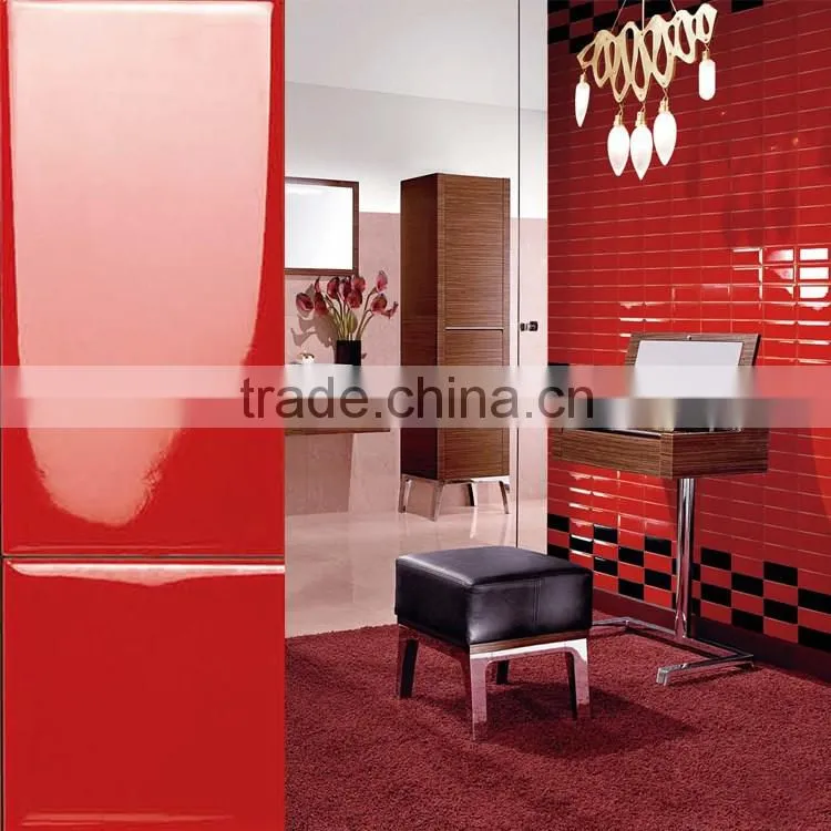 10x20 indoor wall tile, red interior tiles, pure color glossy glazed tile cheap