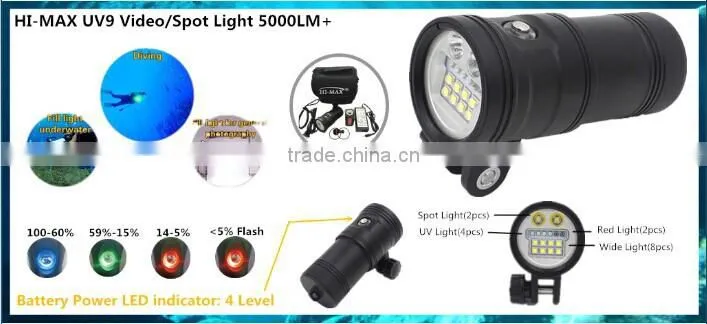 Wholesale Price Underwater Waterproof Torch For Diving Photo / Video