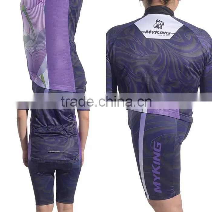 Sexy Short Sleeve Sublimation Print Cycling Jersey For Women