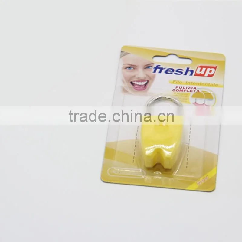 15m mint flavor tooth shape dental floss with FDA certificate