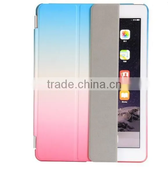 2016 New Arrival For 12.9inch iPad Pro Slim Pu Leather Rainbow Cover With Wake Sleeping