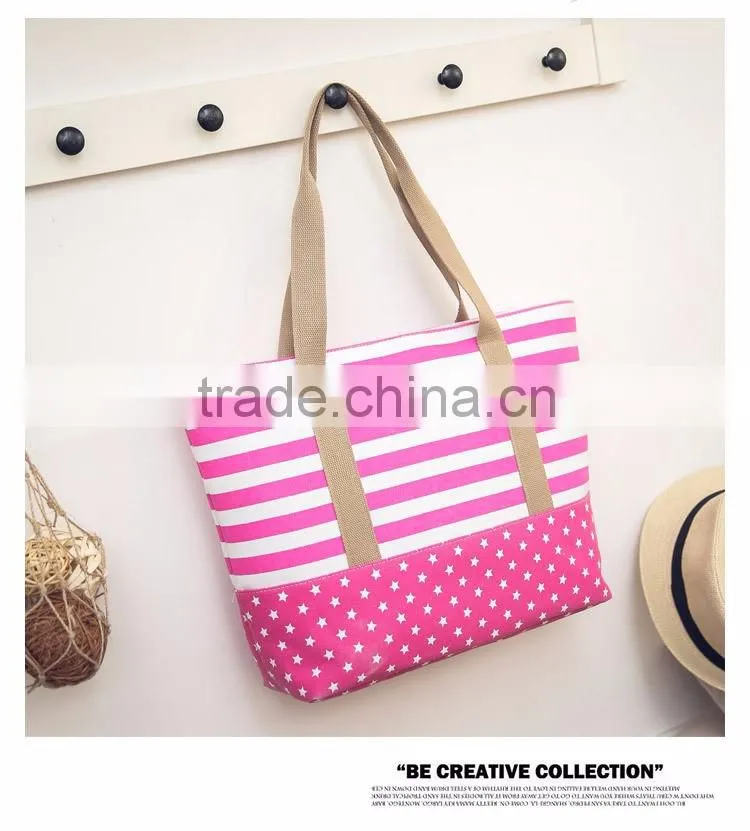 Cheap fashion shopping tote bag canvas beach bags wholesale