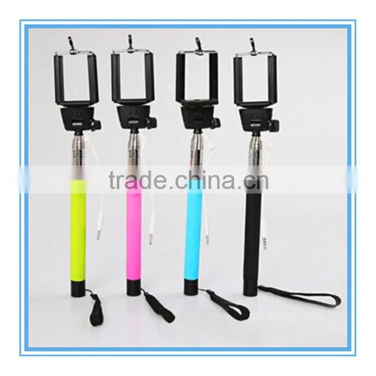 Extendable selfie stick extendable baton Handheld Telescoping Monopod Built-in Shutter With Mount Clip Phone Holders