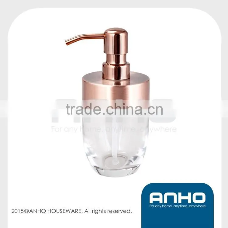 High quality plastic soap dispenser in antique brass plated