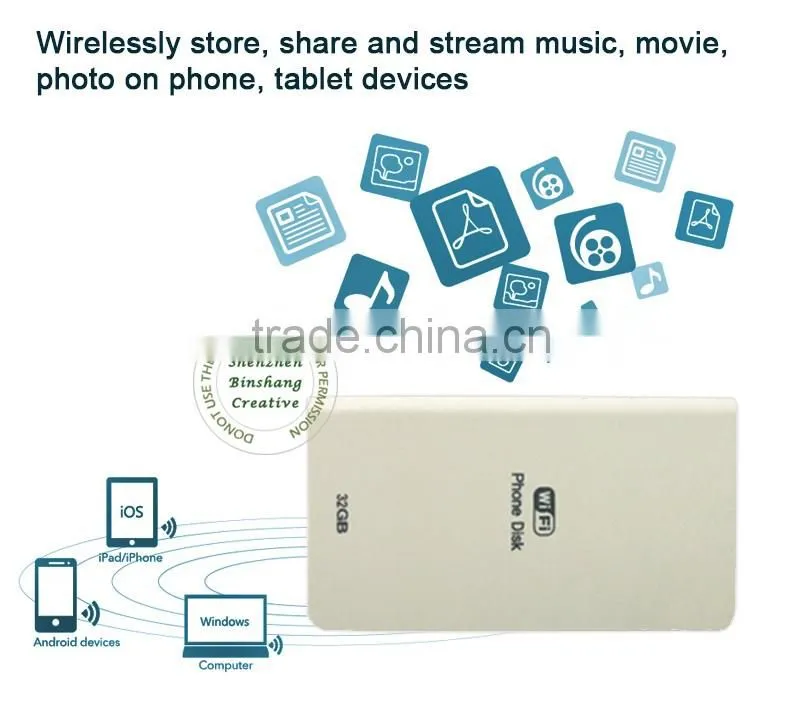 Newest Wi-Fi USB Flash Drive 32GB,64GB Capacity Wireless U Disk for iphone for ipad for Samsung