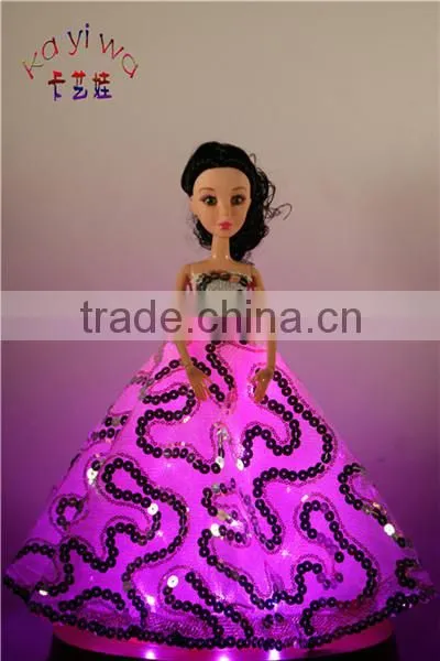 White Belly Dance Dress / Long Ballroom Dress / LED Tutu Skirt