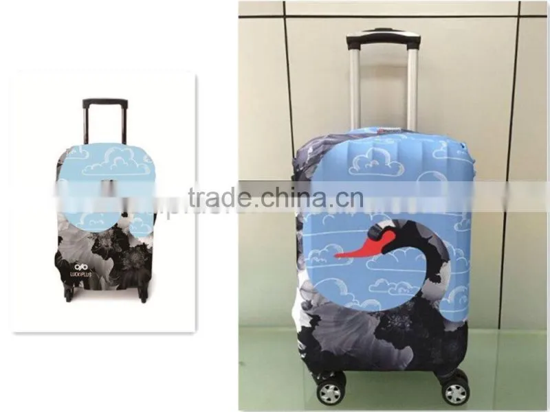 Luckiplus Trandfer Printed Technology Luggage Cover High Quality Spandex Polyester Trolley Case Cover