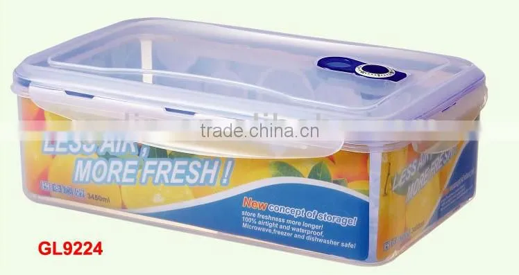 3 pcs rectangular plastic food container lunch box