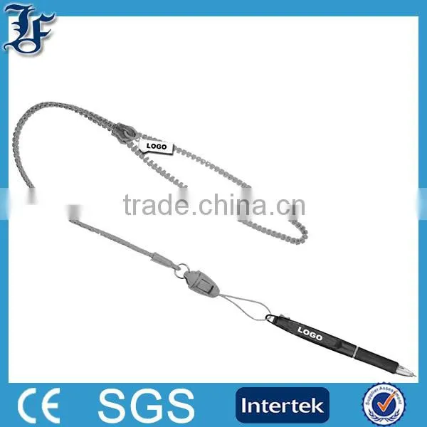2014 hot sale plastic neck strap zipper lanyard