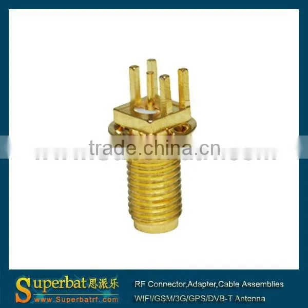RP-SMA End Launch Jack(male pin) bulkhead PCB Mount fme male to sma female
