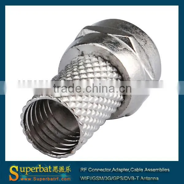 F twist-on Plug coax connector zinc alloy for RG6 f connector