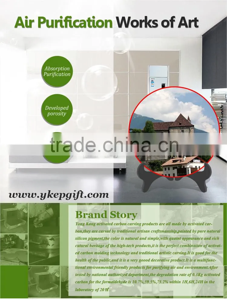 Modern eco-friendly European style round shape plate wooden handicraft