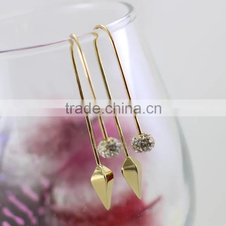 Kingman hanging fashion plain gold earring