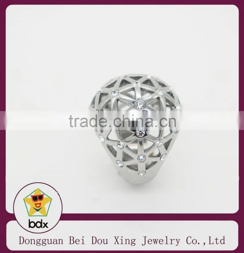 Hollow ball high quality Specials silver plated jewelry fashion cute women classic zircon crystal ring