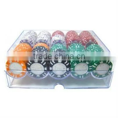 200pc Coin Inlay Poker Chip Set with Acrylic Case