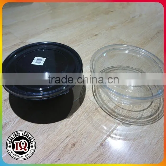 Disposable large plastic salad bowl with lid