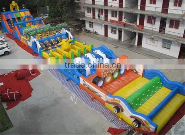 Inflatable jungle adventure obstacle course/ 50m giant inflatable running obstacle for sale