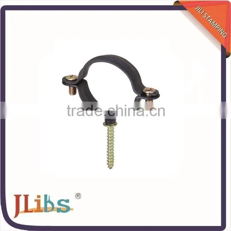 Carbon steel M6 pipe fitting with rubber/galvanized steel pipe fitting,single clamps one side close