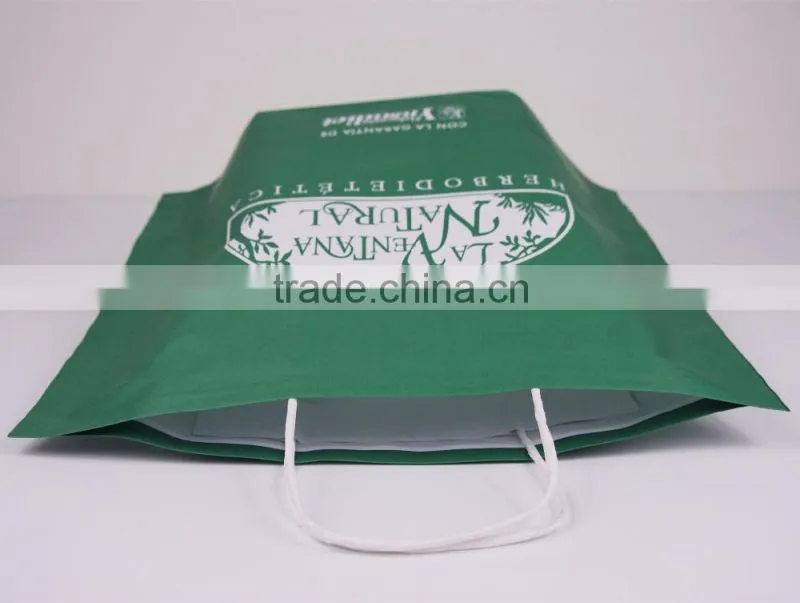 New design white kraft paper bag with twisted handle