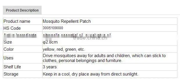 Natural herbal Anti Mosquito Patch, Mosquito Repellent Patch for children