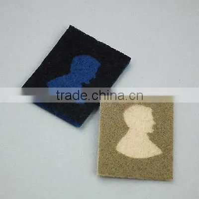 Die Cut Unique Green Silk Screen Printing on Felt Material