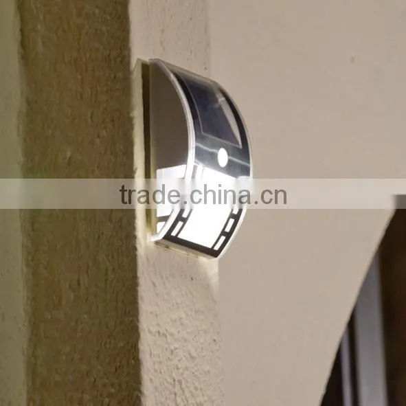 2014 new patent design stainless steel led solar wall light solar wedge light PIR solar PIR wall light