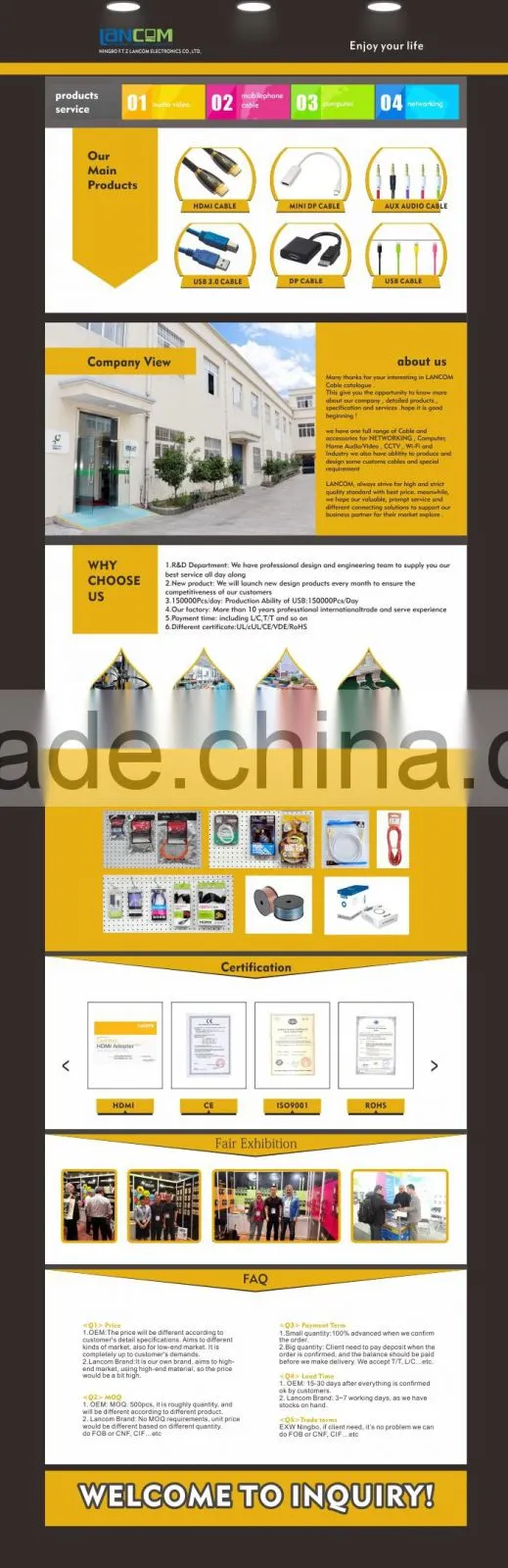 Lancom In time replied high quality cat6 patch cord