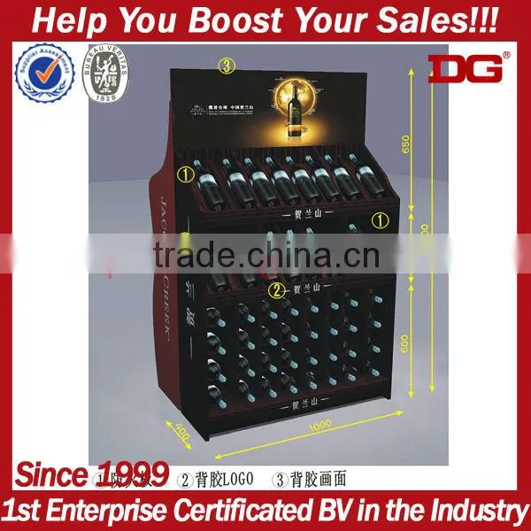 high quality vertical wooden display stand for beverage
