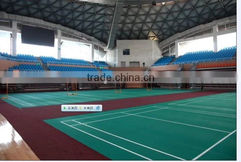 badminton court sports pvc flooring with uv coating