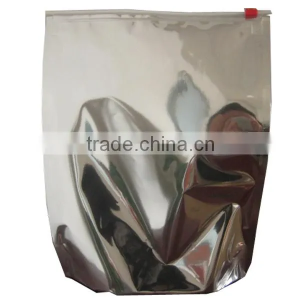 Slider zipper transparent side gusset flat bottom pouch