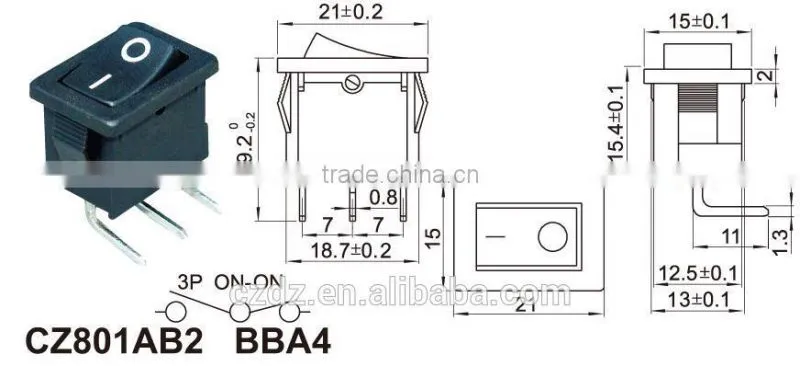 rocker toggle switch,9 pin toggle switch,2 PIN short terminal rocker switch,home appliance rocker switc