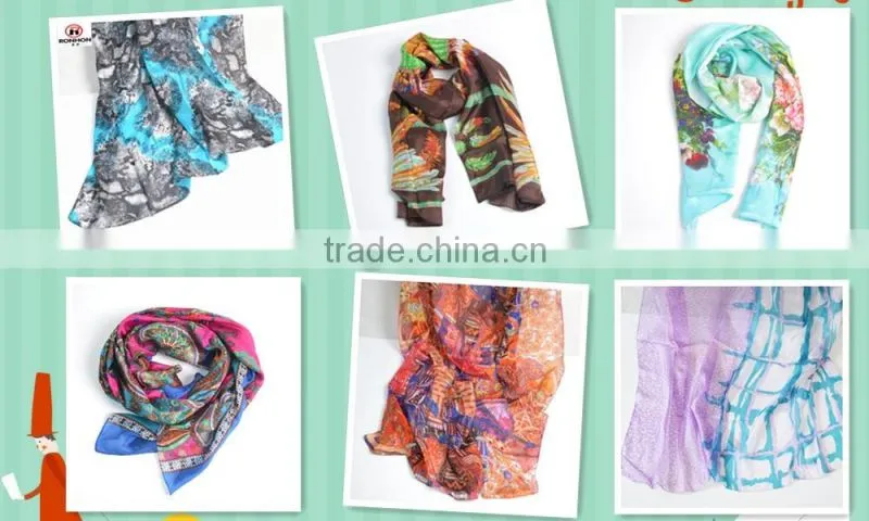 2016 new women fashion polyester square scarf