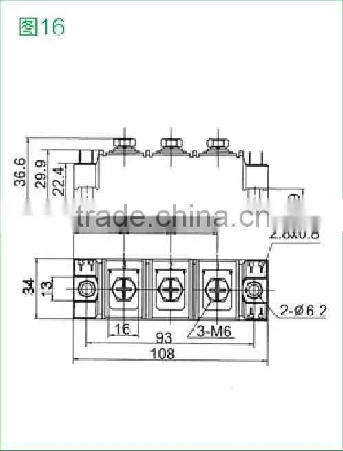 Non insulated Thyristor/Diode Module MFx200(800-1800V)