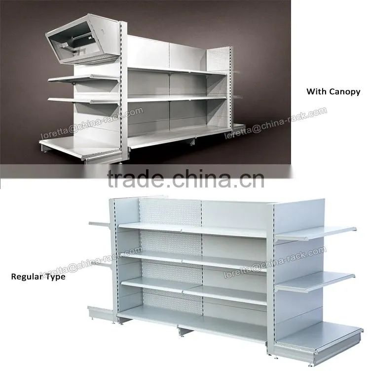 European Style Double Sided retail drugstore pharmacy shelves
