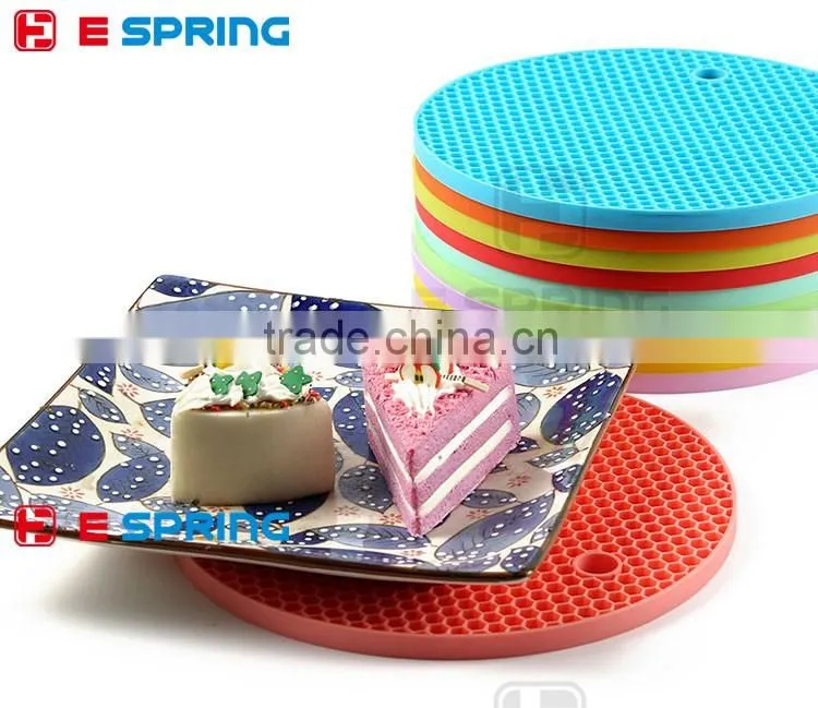 Durable Silicone Heat Resistant Mat Pot Holder Mat Trivet Multi-purpose Round