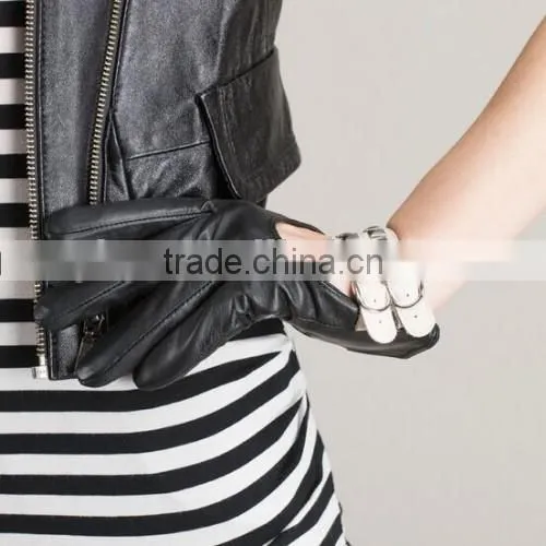 Black Leather Wholesale Gloves Fashion Ladies Wholesale Gloves