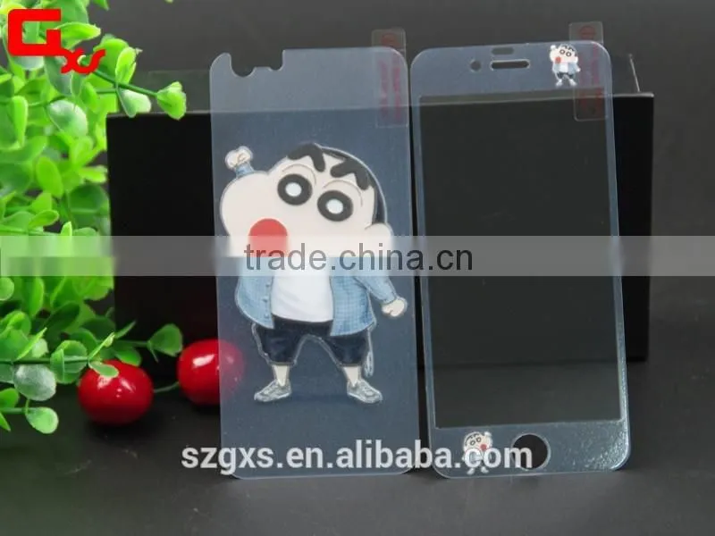 Doraemon and Crayon Shin-Chin color cartoon pictures on the glass screen protector for iphone 6S