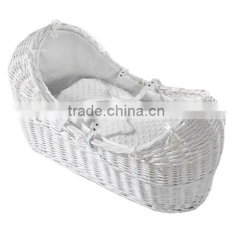 Pod wicker white Moses basket