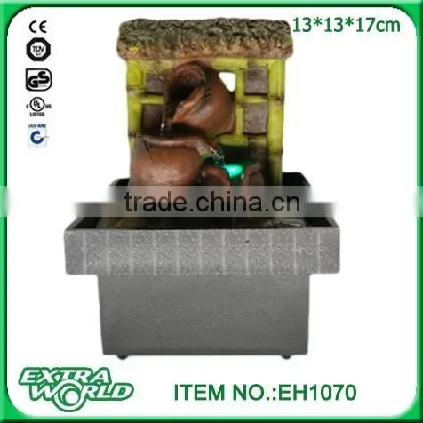 indoor decoration artificial rock waterfall with pot